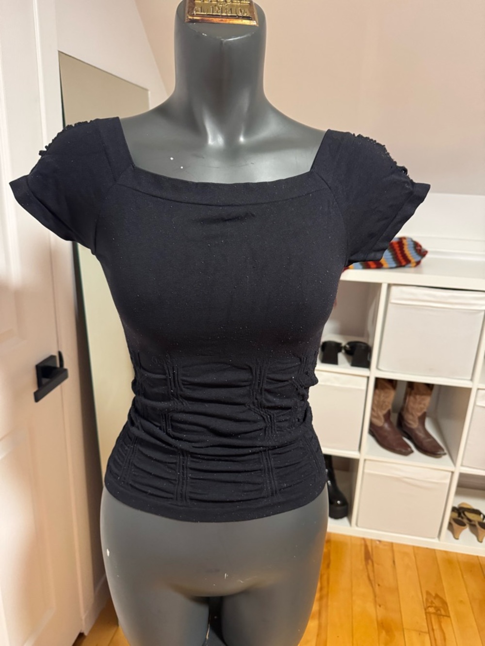 Classic Black Short-Sleeve Women's Top